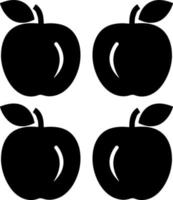 Apple fruit with black colors vector