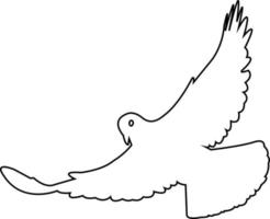 One continuous line drawing of dove with olive branch. Bird symbol of peace and freedom in simple linear style. Concept for national labor movement icon. Editable stroke. Doodle vector illustration