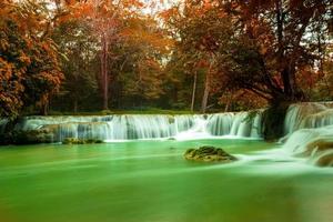 Chet Sao Noi Waterfall Beautiful waterfall in the middle of the forest, Namtok Chet Sao Noi National Park photo