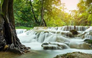 Chet Sao Noi Waterfall Beautiful waterfall in the middle of the forest, Namtok Chet Sao Noi National Park photo