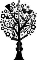 Tree silhouette vector for the website, for printing. Vector graphics.