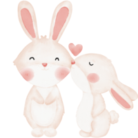 little bunny watercolor illustration png