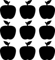 Apple fruit with black colors vector