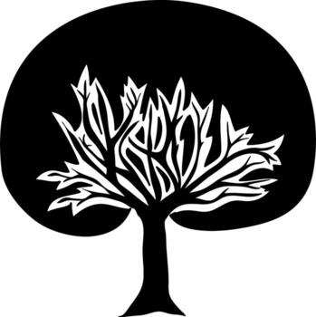 Tree silhouette vector for the website, for printing. Vector graphics.