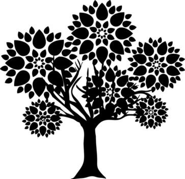 Tree silhouette vector for the website, for printing. Vector graphics.