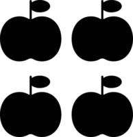 Apple fruit with black colors vector