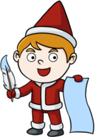 Cute dibujos animados santa boy feliz navidad png