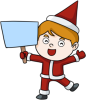 carino cartone animato Santa ragazzo allegro Natale png