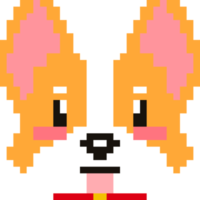 pixel konst corgi söt tecknad serie png