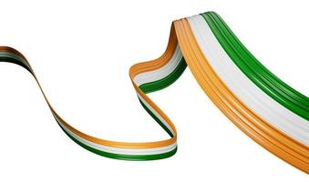 Waving Ribbon Flag of India 3d illustration photo