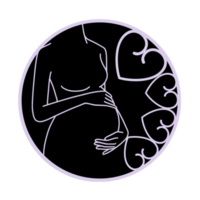 incinta donna, simbolo. icona. nero sfondo. png