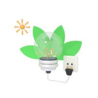 3d illustration of electricity saving png