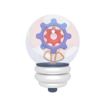 Ilustração 3D da configuração de lâmpada de ideia png