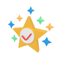3d illustration of success stars approve png