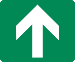 Top arrow direction signs. Green exit emergency icon. png