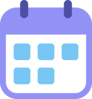 Calendar icon in flat design style. Date signs illustration. png