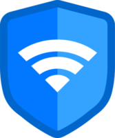 Wifi icon in blue and white colors. Wireless signs illustration. png