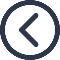 Left arrow direction line icon in grey colors. Interface signs illustration. png