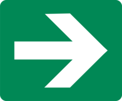 Right arrow direction signs. Green exit emergency icon. png