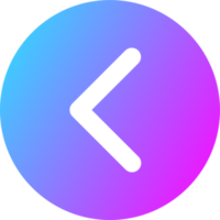 Left arrow direction solid icon in gradient colors. Interface signs illustration.