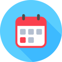 Calendar icon in flat design style. Date signs illustration. png