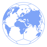 carte du monde sur la silhouette du ballon de football pour l'icône, le symbole, le pictogramme, les actualités sportives, l'illustration artistique, les applications, le site Web ou l'élément de conception graphique. formatpng png