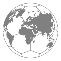 värld Karta på de fot boll silhuett för ikon, symbol, piktogram, sport Nyheter, konst illustration, appar, hemsida eller grafisk design element. formatera png