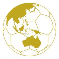 World Map on the Foot Ball Silhouette for Icon, Symbol, Pictogram, Sport News, Art Illustration, Apps, Website or Graphic Design Element. Format PNG