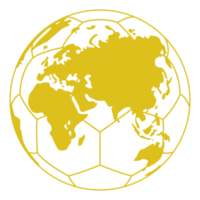 carte du monde sur la silhouette du ballon de football pour l'icône, le symbole, le pictogramme, les actualités sportives, l'illustration artistique, les applications, le site Web ou l'élément de conception graphique. formatpng png