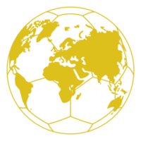 World Map on the Foot Ball Silhouette for Icon, Symbol, Pictogram, Sport News, Art Illustration, Apps, Website or Graphic Design Element. Format PNG