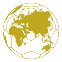 World Map on the Foot Ball Silhouette for Icon, Symbol, Pictogram, Sport News, Art Illustration, Apps, Website or Graphic Design Element. Format PNG