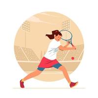 concepto de tenista femenina vector
