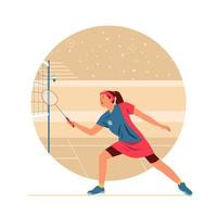 Female Badminton Player Concept vector