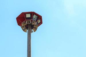 Loudspeaker is an electrical equipment broadcasting on a high pole and a large number in Wat Klang Bang Kaeo of Thailand is the only modern technology in the world is the unseen of Thailand. photo