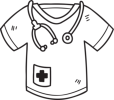 dibujado a mano ilustración de camisa de uniforme médico png