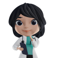 3d bela médica feminina png