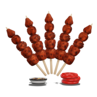 poulet satay avec sauce aux arachides fond de transparence 3d png