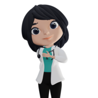 3d bela médica feminina png