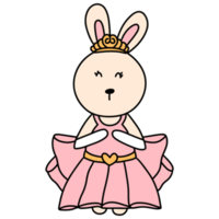 personnage de lapin en costume mignon, personnage animal de dessin animé de lapin, illustration dessinée à la main png