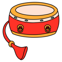 Chinese traditional drum, New Year element png