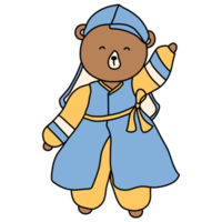 oso, personaje animal waering hanbok, traje tradicional coreano hanbok png