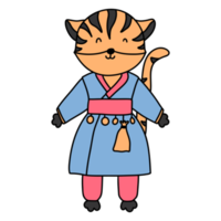 tiger, animal character waering hanbok, Korean traditional costume Hanbok png