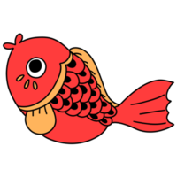 Aquarellzeichnung. japanischer traditioneller goldener karpfen. goldener fisch chinesisches neujahr png