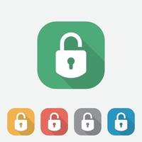 Padlock icon , Vector illustration flat design with long shadow, lock icon, flat style vector illustration