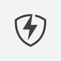 Creative electric shield logo design template, Modern vector symbol of electric power protection, bolt sign with shield, Electric Power Shield, Modern Shield Symbol Logo Design