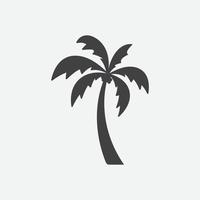 Palm tree silhouette icon vector, Palm tree vector illustration, coconut tree icon vector illustration, simple flat vector illustration