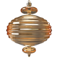 3d soffiato oro bicchiere Natale albero giocattolo. Natale e contento nuovo anno realistico design elemento. png