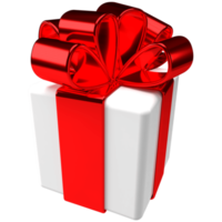 3d geschenk doos wit rood. Kerstmis vakantie geschenk wrap. png