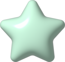 3D green star icon. 3D holiday element png