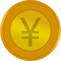 goud munt icoon. met dollar teken , yuan , euro , pond en baht. illustratie geïsoleerd Aan wit achtergrond. png